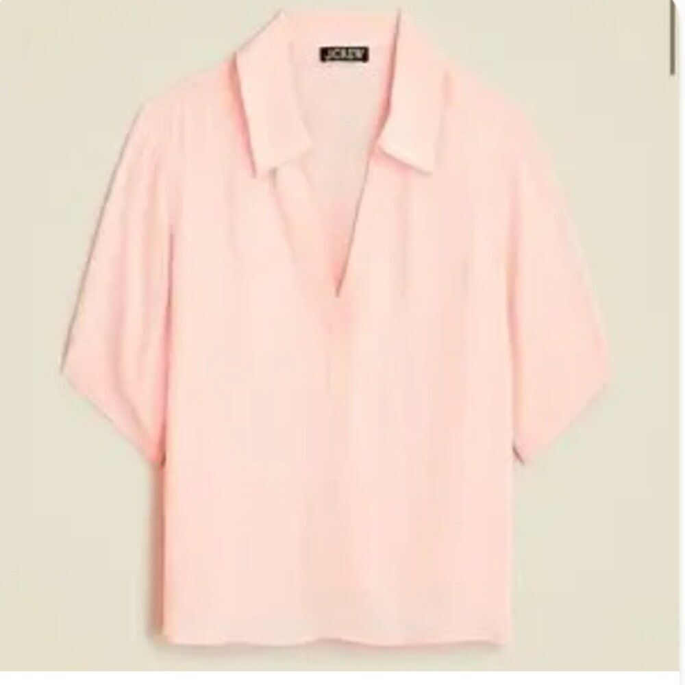J. Crew cc986 pink short sleeve chiffon blouse size XS NWOT